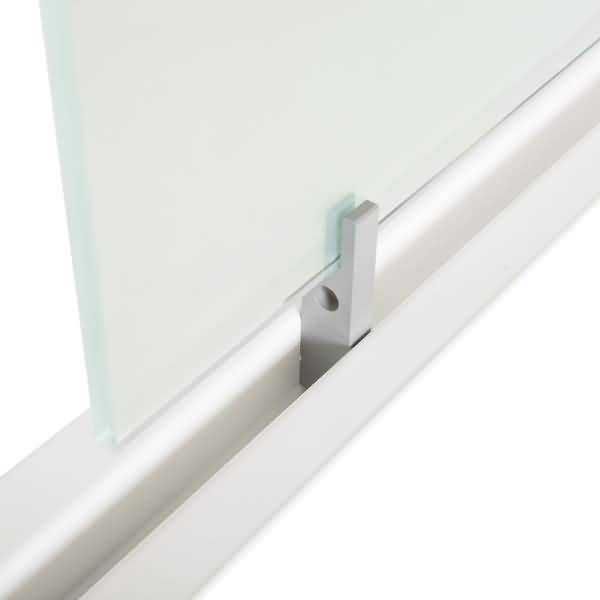 Trennwand 40x136cm Glas (Doppeltische Melaminplatte)