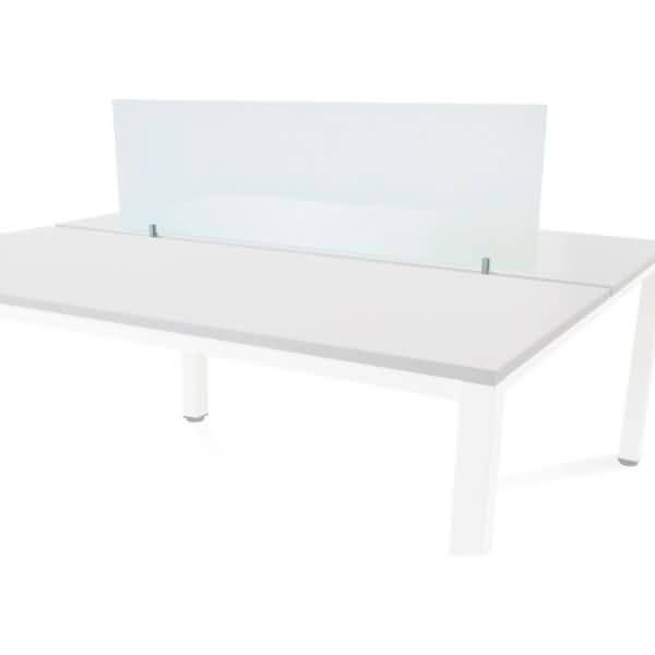 Trennwand 40x136cm Glas (Doppeltische Melaminplatte)