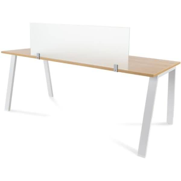 Trennwand 40x136cm Glas (Einzeltisch Melaminplatte)