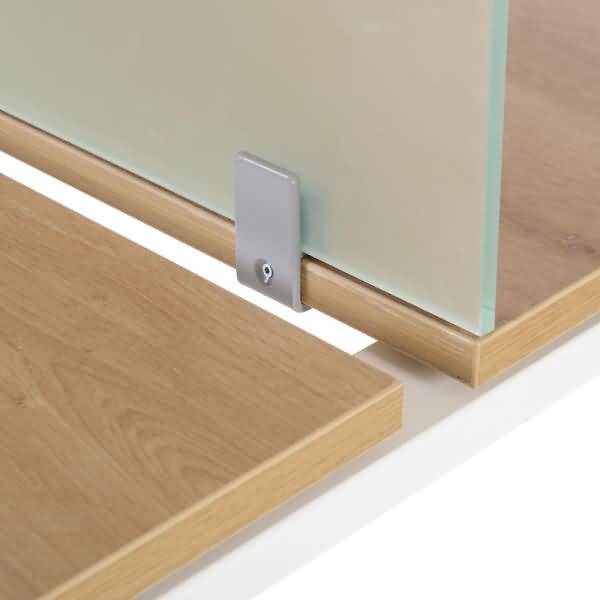 Trennwand 40x136cm Glas (Einzeltisch Melaminplatte)