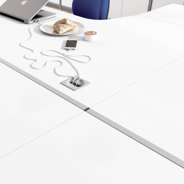 Abdeckleiste für Doppeltische mit Melaminplatte Ref. 2201 grau 160cm