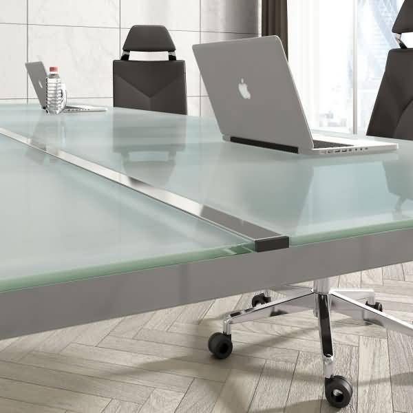 Abdeckleiste für Doppeltische mit Glasplatte Ref. 2201 verchromt 160cm