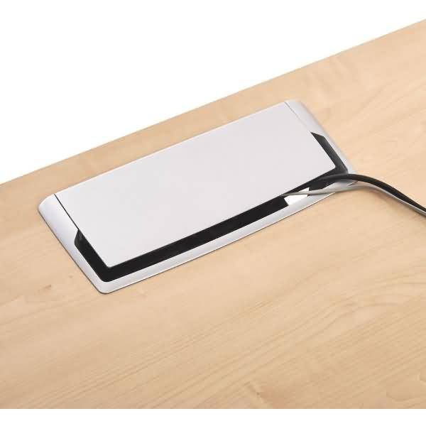 Steckdosenbox 2xSchuko + 1x2RJ45 grau