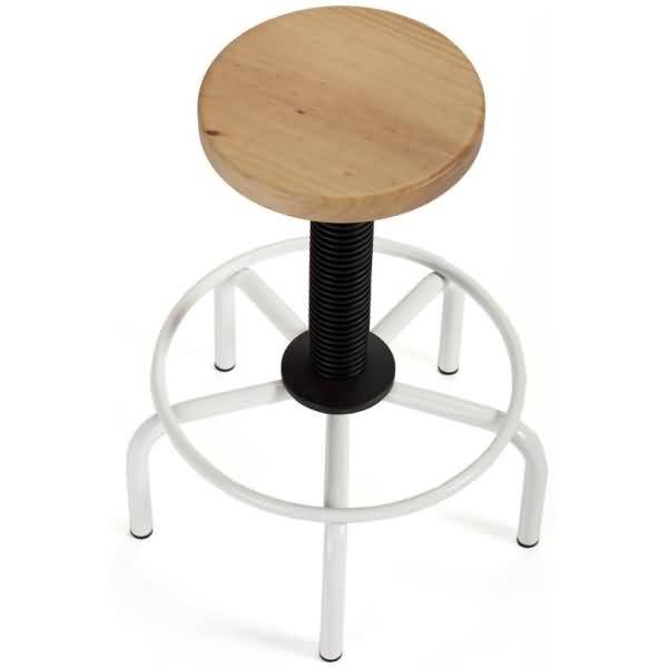 Drehhocker Holz weiß/schwarz/braun