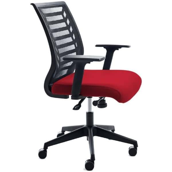 Bürodrehstuhl mit Armlehne rot
