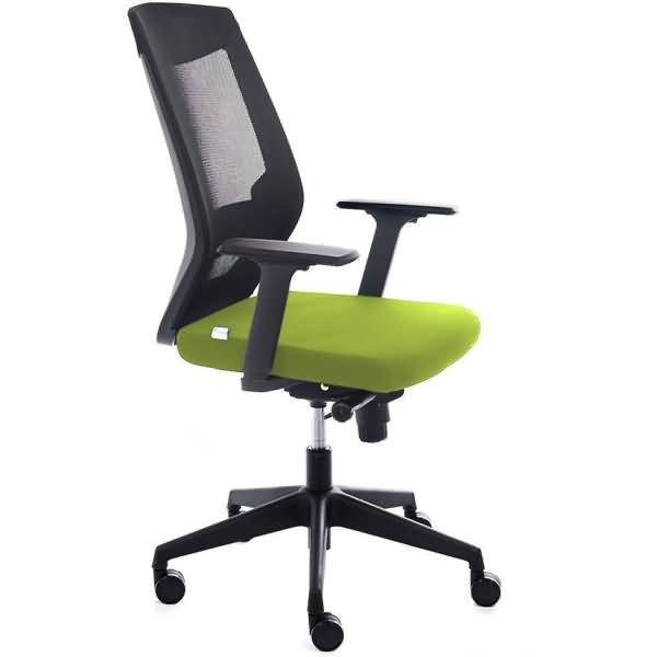 Bürodrehstuhl mit Armlehne grün