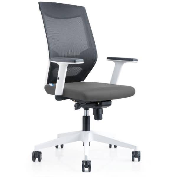 Bürodrehstuhl mit Armlehnen grau