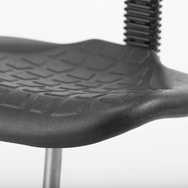 Drehstuhl hoch mit Fußstütze Sitzfläche Kunststoff schwarz