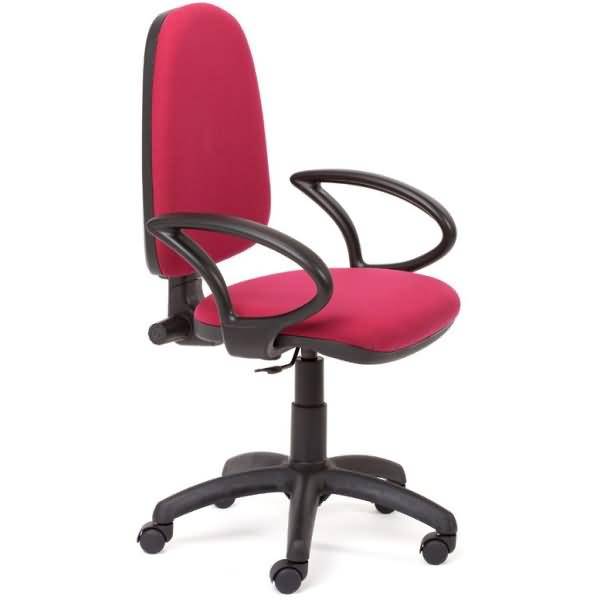 Bürodrehstuhl mit Armlehnen rot