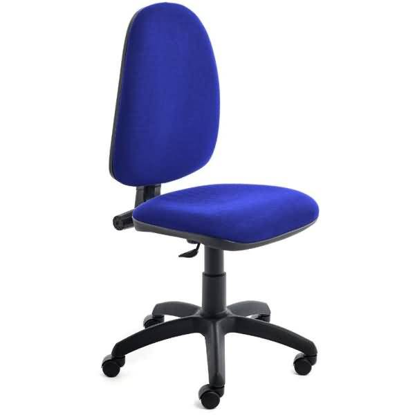 Bürodrehstuhl ohne Armlehnen blau