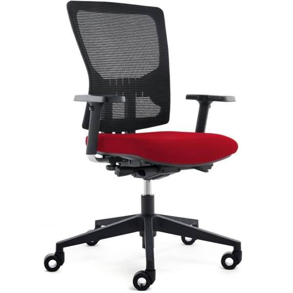 Bürodrehstuhl mit Armlehnen rot