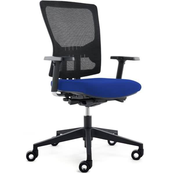 Bürodrehstuhl mit Armlehnen blau