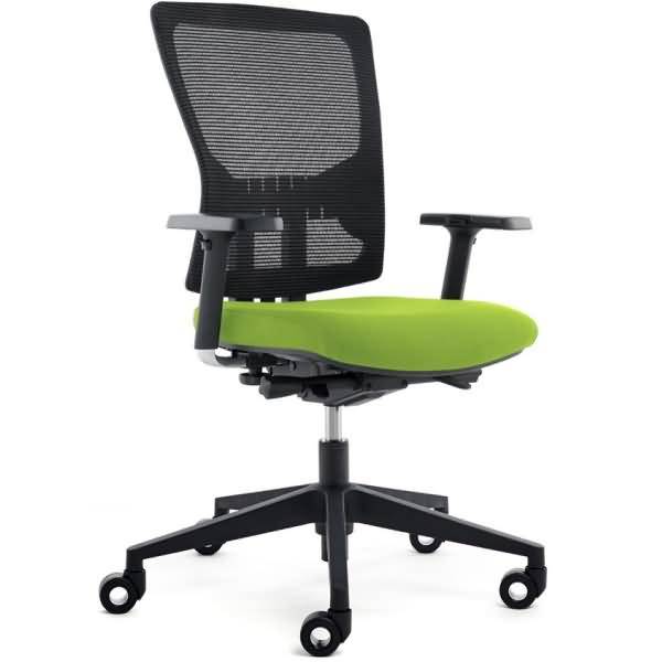 Bürodrehstuhl mit Armlehnen grün