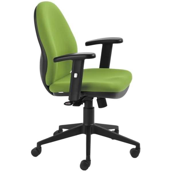 Bürodrehstuhl mit Armlehnen grün