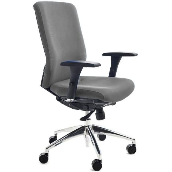 Bürodrehstuhl mit Armlehnen grau