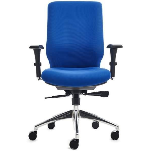 Bürodrehstuhl mit Armlehnen blau