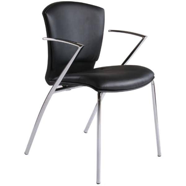 Besucherstuhl Kunstleder schwarz VE=2 Stück