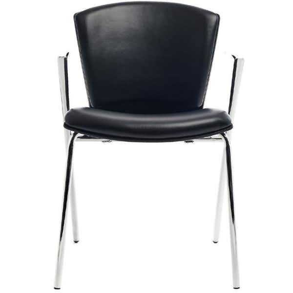 Besucherstuhl Kunstleder schwarz VE=2 Stück