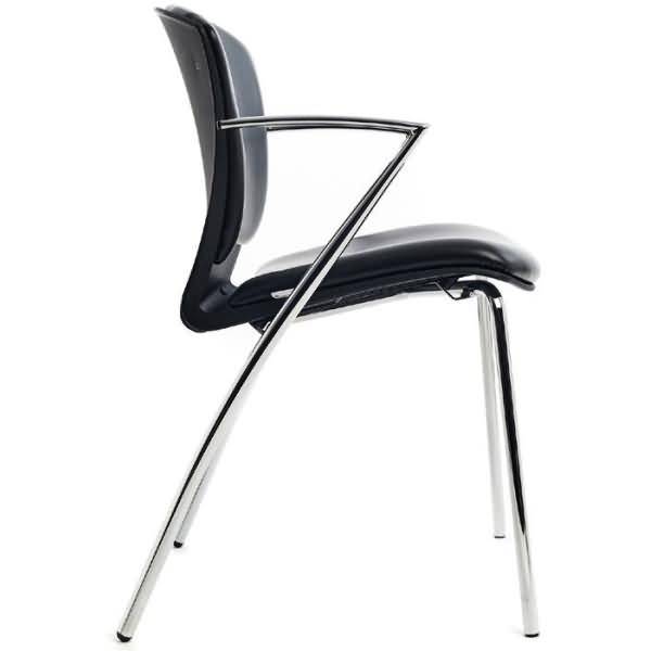 Besucherstuhl Kunstleder schwarz VE=2 Stück