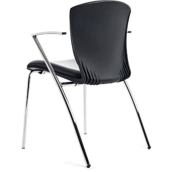 Besucherstuhl Kunstleder schwarz VE=2 Stück