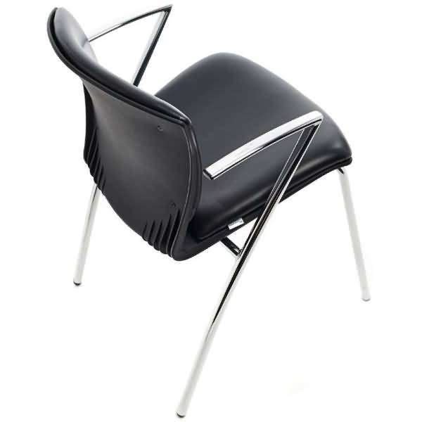 Besucherstuhl Kunstleder schwarz VE=2 Stück