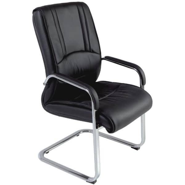 Besucherstuhl Kunstleder schwarz