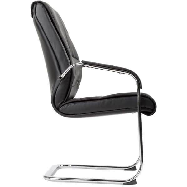 Besucherstuhl Kunstleder schwarz
