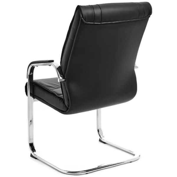 Besucherstuhl Kunstleder schwarz