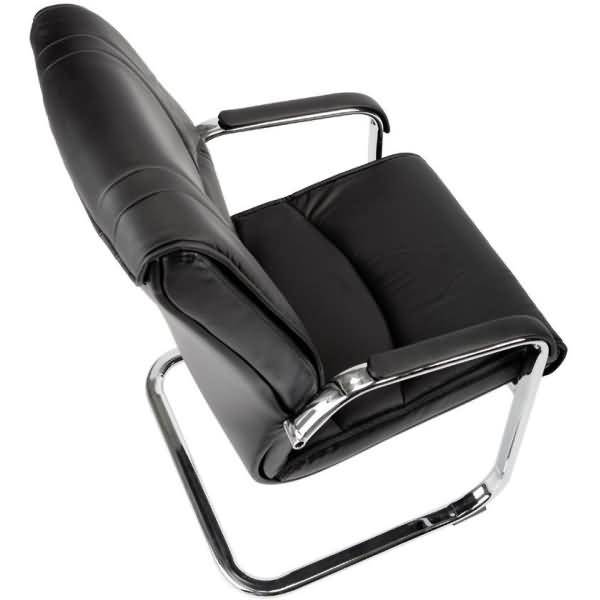 Besucherstuhl Kunstleder schwarz