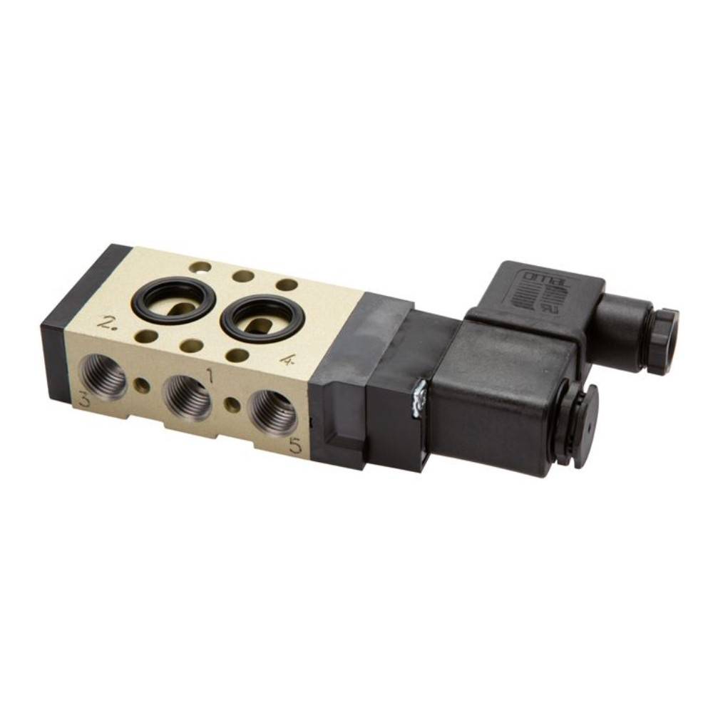 Magnetventil - 5/2-Wege - Aluminium - für Druckluft - IG G 1/4" - Federrückstellung - 115 V AC - PN 1,5 bis 10