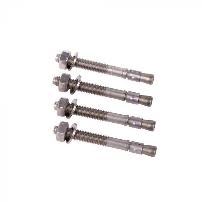 Montageset für Rammschutzbalken - 4 Bodenanker - Länge 95 mm - Ø 10 mm - Edelstahl