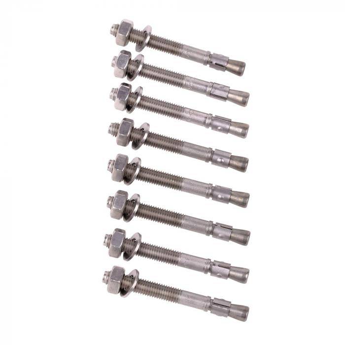 Montageset für Rammschutzbalken - 8 Bodenanker - Länge 95 mm - Ø 10 mm - 2 Ausführungen - Edelstahl