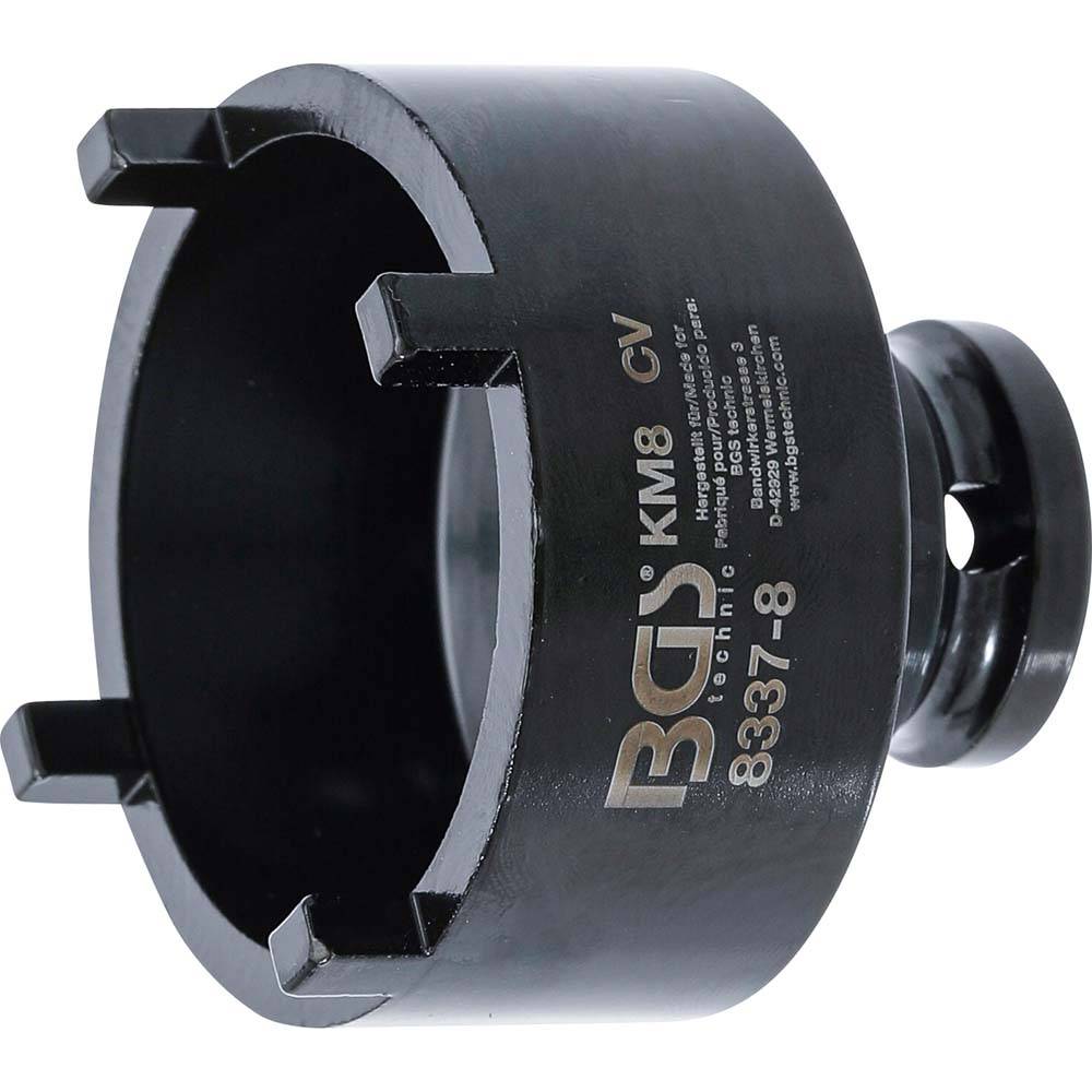 Nutmutternschlüssel-Satz - Zapfen außen liegend - KM4 bis KM12 - Chrom-Vanadium-Stahl - Innenvierkant - DIN 981 - Antriebsprofilgröße, metrisch 12