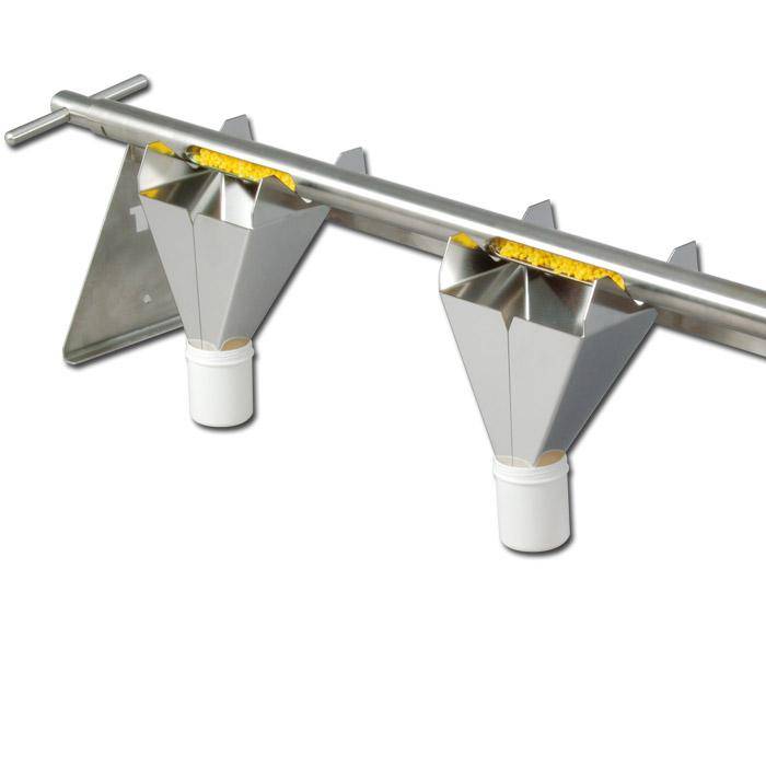 Entleervorrichtung - V2A - Gestell mit 3 Trichtern Länge 100 cm