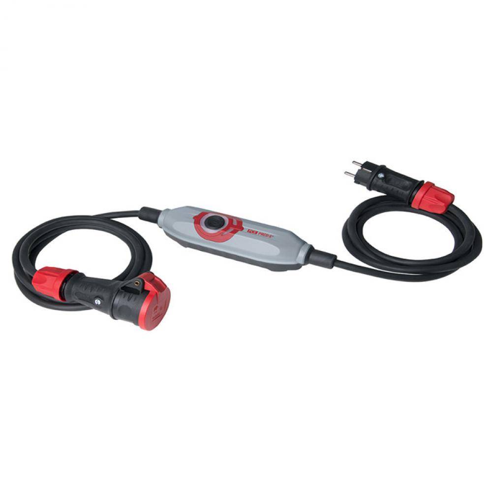 Sicherheitsleitung mit Personenschutzschalter - IP44 - mit Vollgummi Schutzkontaktkupplung mit Klappdeckel