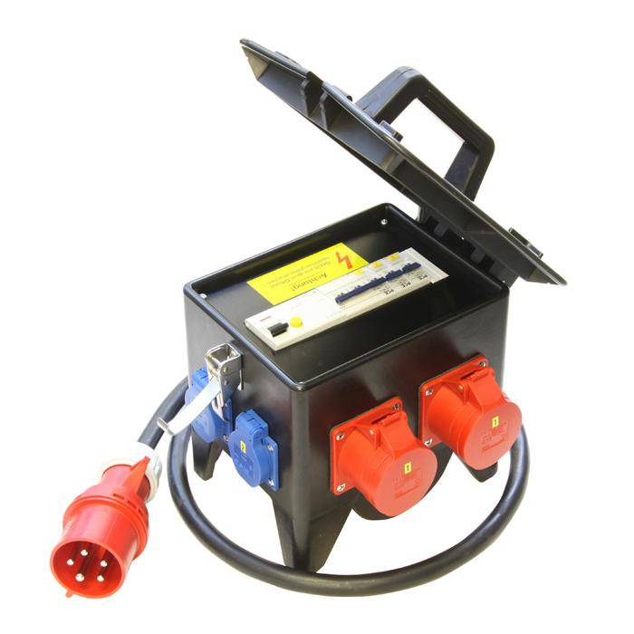 Mobilverteiler - "RIED" - Vollgummi - 1x32A/ 2x16A/ 3xSSD