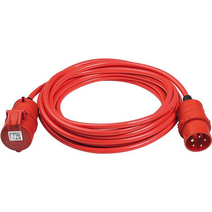 CEE Verlängerungskabel IP 44 - BREMAXX - rot - 25 m - N07V3V3-F 5G1,5 - CEE 400 V/16 A