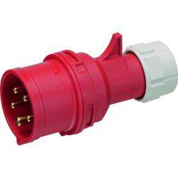 CEE-Stecker spritzwassergeschützt 5-polig - 400 V - 6 h - Ausführung S 32 A - Leitungs Ø max. 25 mm