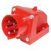 SIROX® CEE-Wandgerätestecker - 5-polig - Nennspannung 400 V - Nennstrom 16 A - mit Phasenwender - Schutzart IP 44 - rot