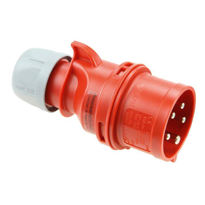 CEE-Stecker "Shark" - 5-Poliger Phasenwender - 6h - 32 A - 400 V - IP 44