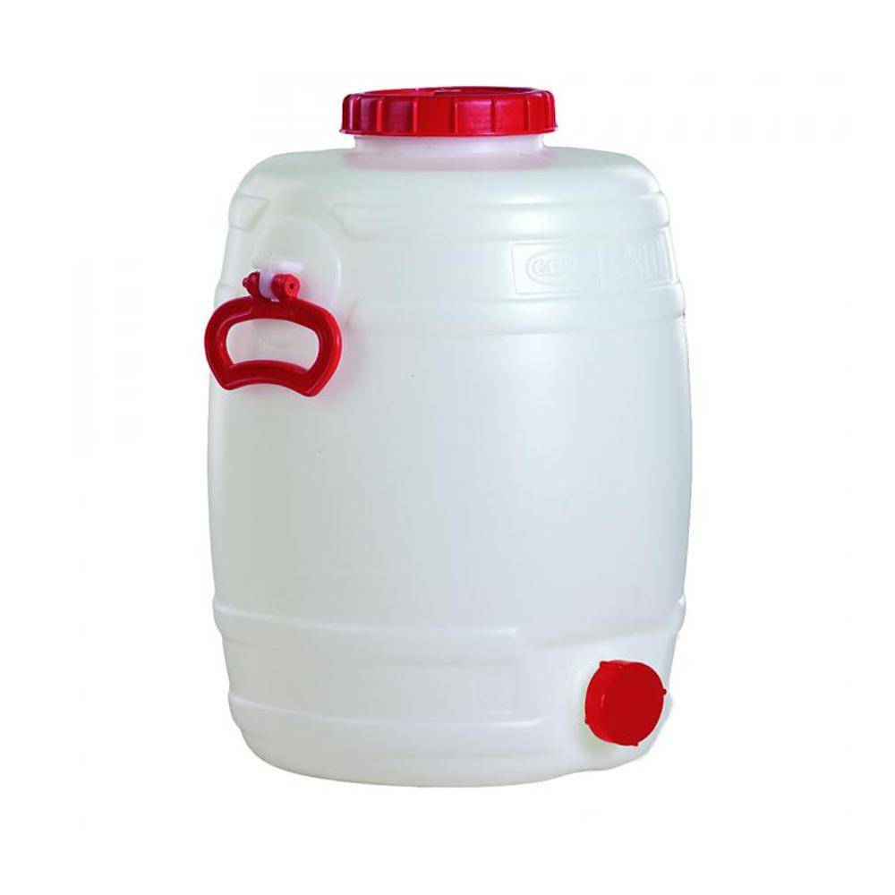 Kunststofffass - Volumen 30 Liter - Gesamtdurchmesser 330 mm - Höhe 460 mm - Gesamthöhe 460 mm - Durchmesser Schraubring 120 mm - Gewicht 1,6 kg