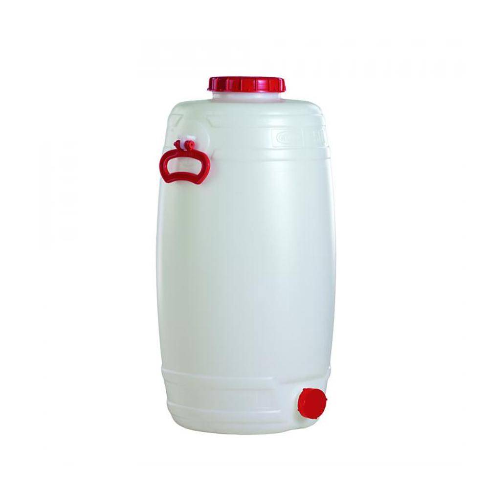 Kunststofffass - Volumen 50 Liter - Gesamtdurchmesser 330 mm - Höhe 640 mm - Gesamthöhe 680 mm - Durchmesser Schraubring 120 mm - Gewicht 2,2 kg