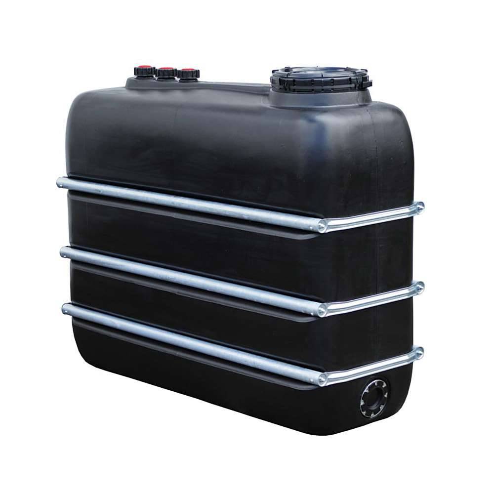 Lagertank - KTW- und KSW-Zulassung - Volumen 2000 l - Graf® - Maße (L x B x H) 2070 x 720 x 1690 mm - Anzahl Bandagen 3 Stück - Anzahl Verschraubun