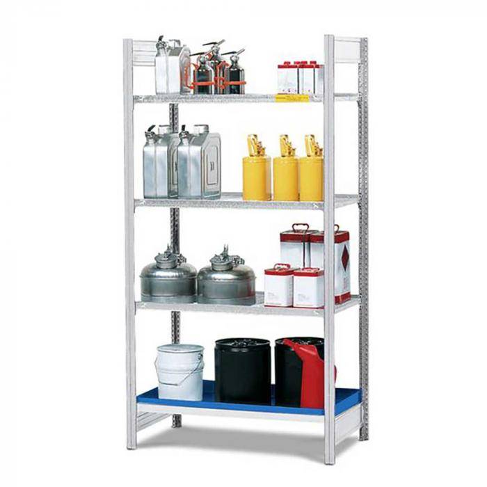 Gefahrstoffregal GRG 1060 - Grundfeld - 1060 x 640 x 2000 mm - 3 Gitterroste - für entzündbare Stoffe