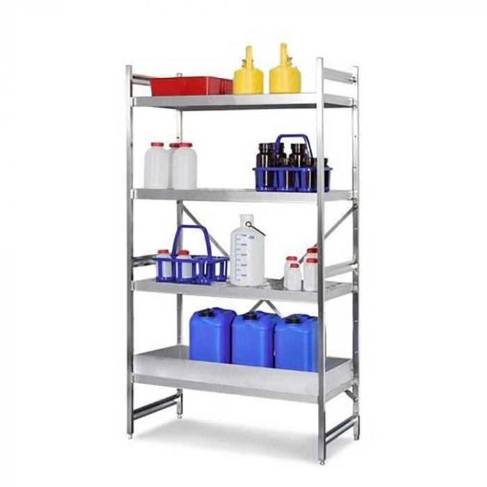 Gefahrstoffregal GRE 9050 - für entzündbare Stoffe - Edelstahl - Grundfeld - 1800 x 900 x 500 mm