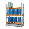 Palettenregal PR 27.37 - für 9 Euro- oder 6 Chemiepaletten - mit 3 Lagerebenen - Grundfeld - Breite 2900 mm