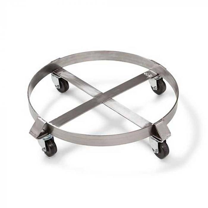 Fassroller - Edelstahl - für 200-Liter-Fässer - mit 4 Lenkrollen