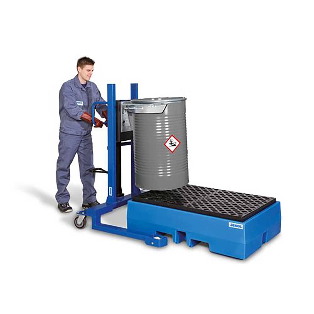 Fasslifter Servo FL 12-K - Stahl pulverbeschichtet - breites Fahrwerk - für 200-Liter-Stahlfässer