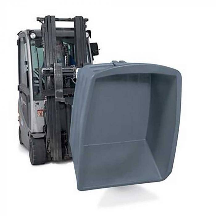 Kippbehälter Schwerlast - aus Polyethylen (PE) - 500 Liter Volumen - grau