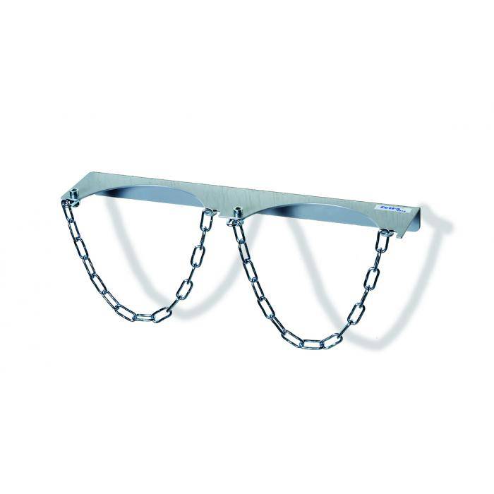 Stahlflaschen - Wandhalterung - für 2 Flaschen Ø 140 mm